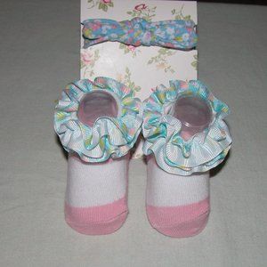 Laura Ashley (2) Pic. Girls’ Headwrap & Socks Set